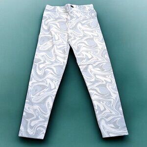 Pepco Full length Soft Cotton leggings Skinny Fit Stretchy White Marble NWOT